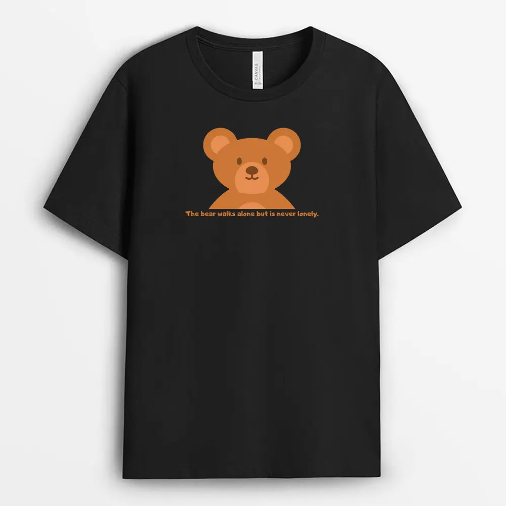 The Bear Walks Alone But Is Never Lonely Oggyxtee T-Shirt - Black