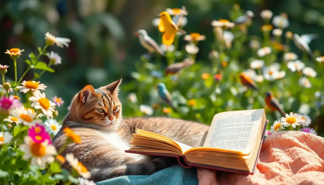 A pet owner enjoying a world literature classic with their dog.